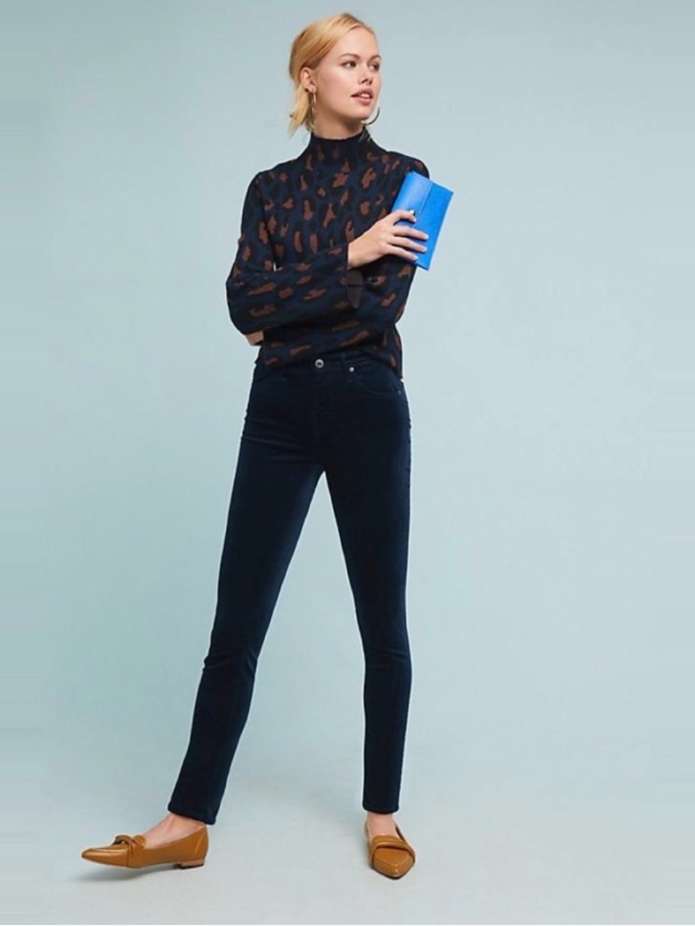 AG Anthropologie Stevie Ankle Velvet Jeans Size 28 High Rise Slim Straight NWT